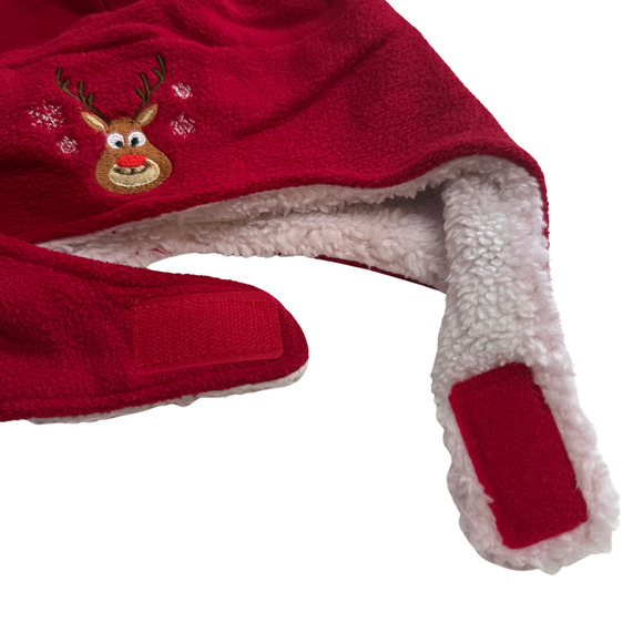 SimpliKids Fleece Sherpa Lined Reindeer Kids Winter Hat & Mittens Set 2-4 Years - Picture 4 of 10